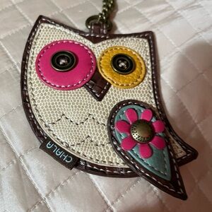 Owl key chain. Zippered on back. Like new